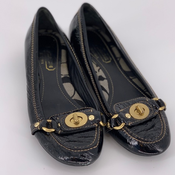 Coach Shoes - Coach loafers with gold tone buckle size 6